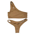 Frankies Bikinis Women's Katerina Barb Top Bottom Set Beige