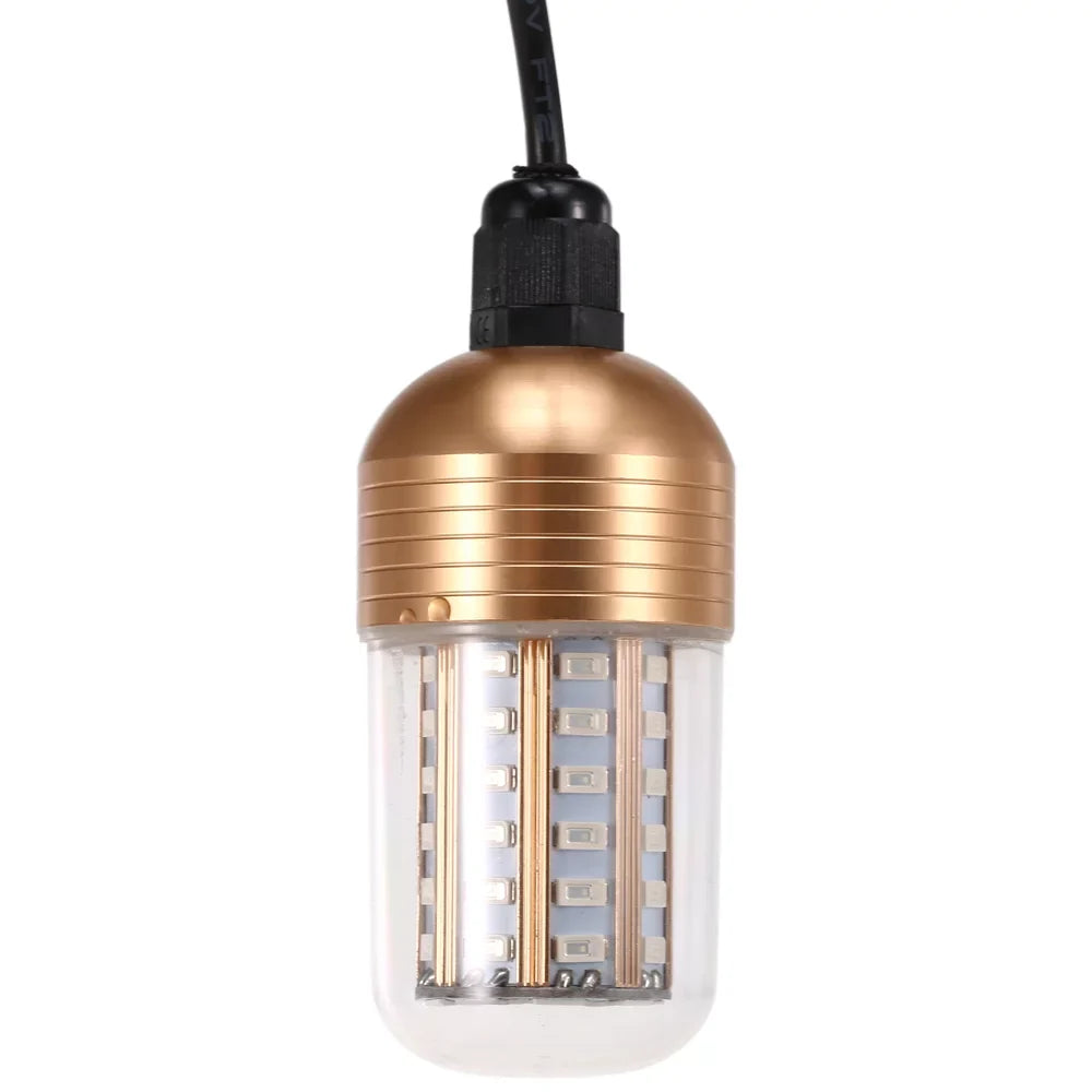 Carevas -60V 30W 60 LEDs Underwater Night Fishing Submersible Lamp Bait Squid Fish Attracting Fish Finder with Cord