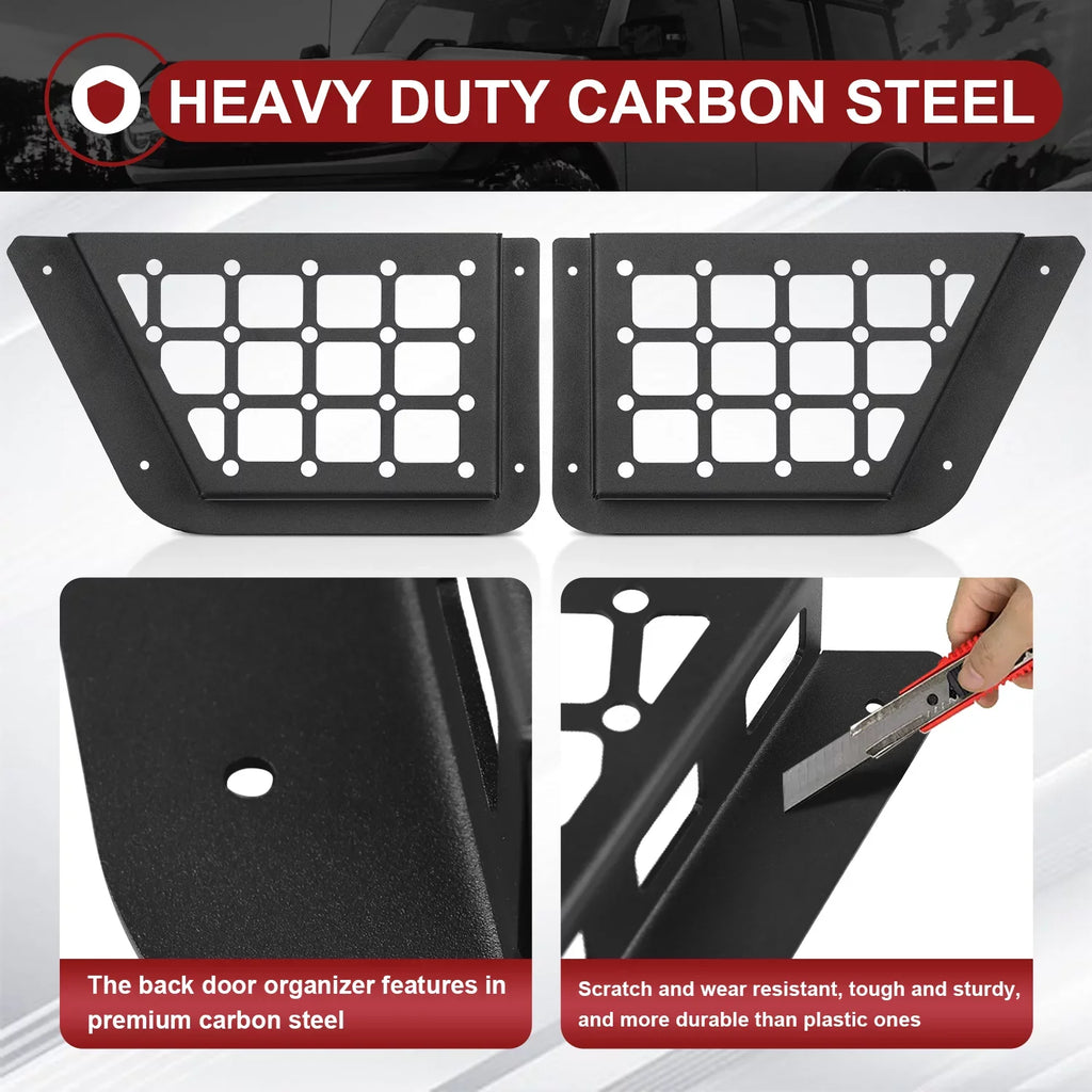 2Pcs Rear Door Storage Pocket Side Organizer Box Compatible with for Ford Bronco Accessories