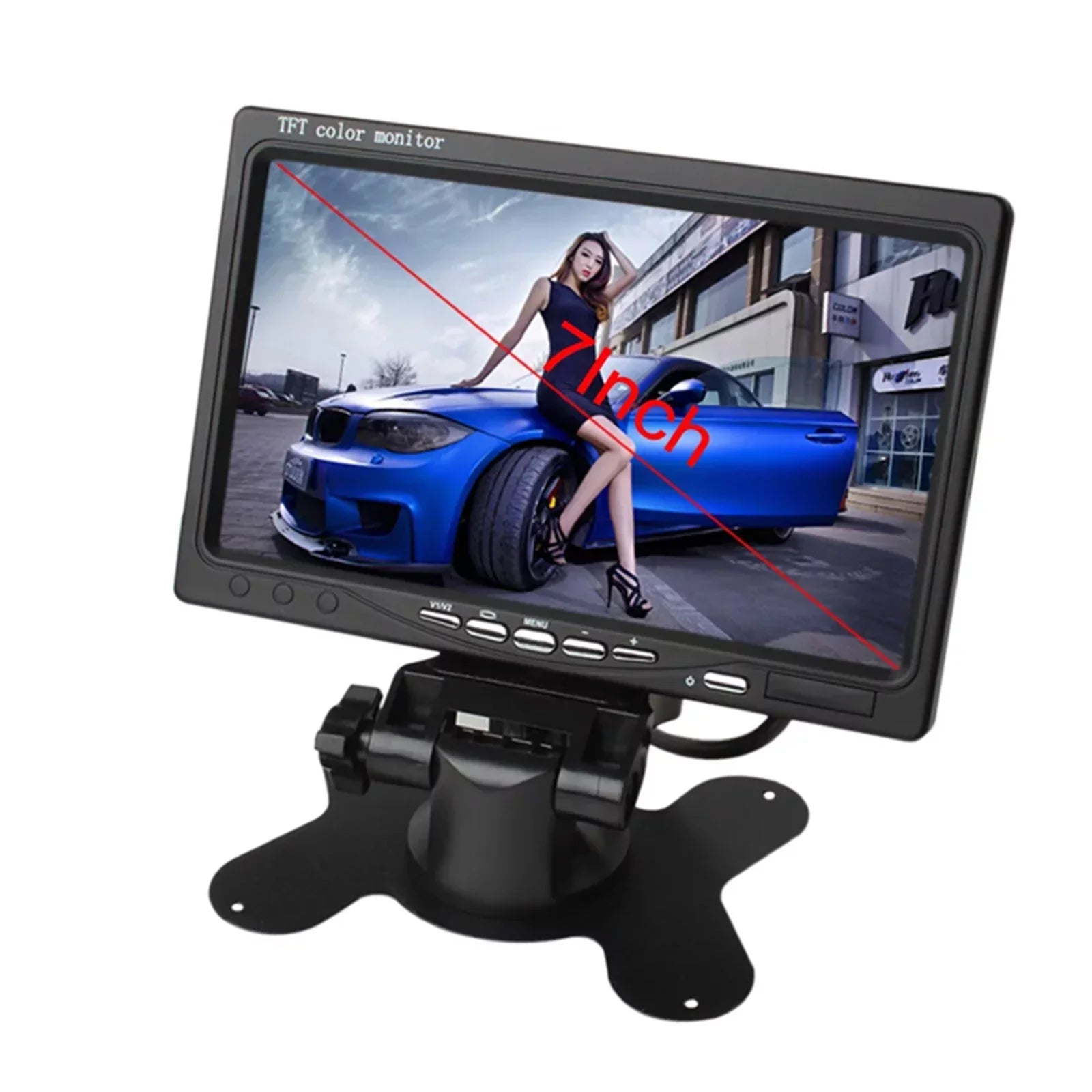 moobody 7 Inch  Monitor Display Screen  Car Screen Monitor  1024x600 Display  Input Built-in Speaker For Trucks Bus  Trailer Reverse Rear View Backup Camera