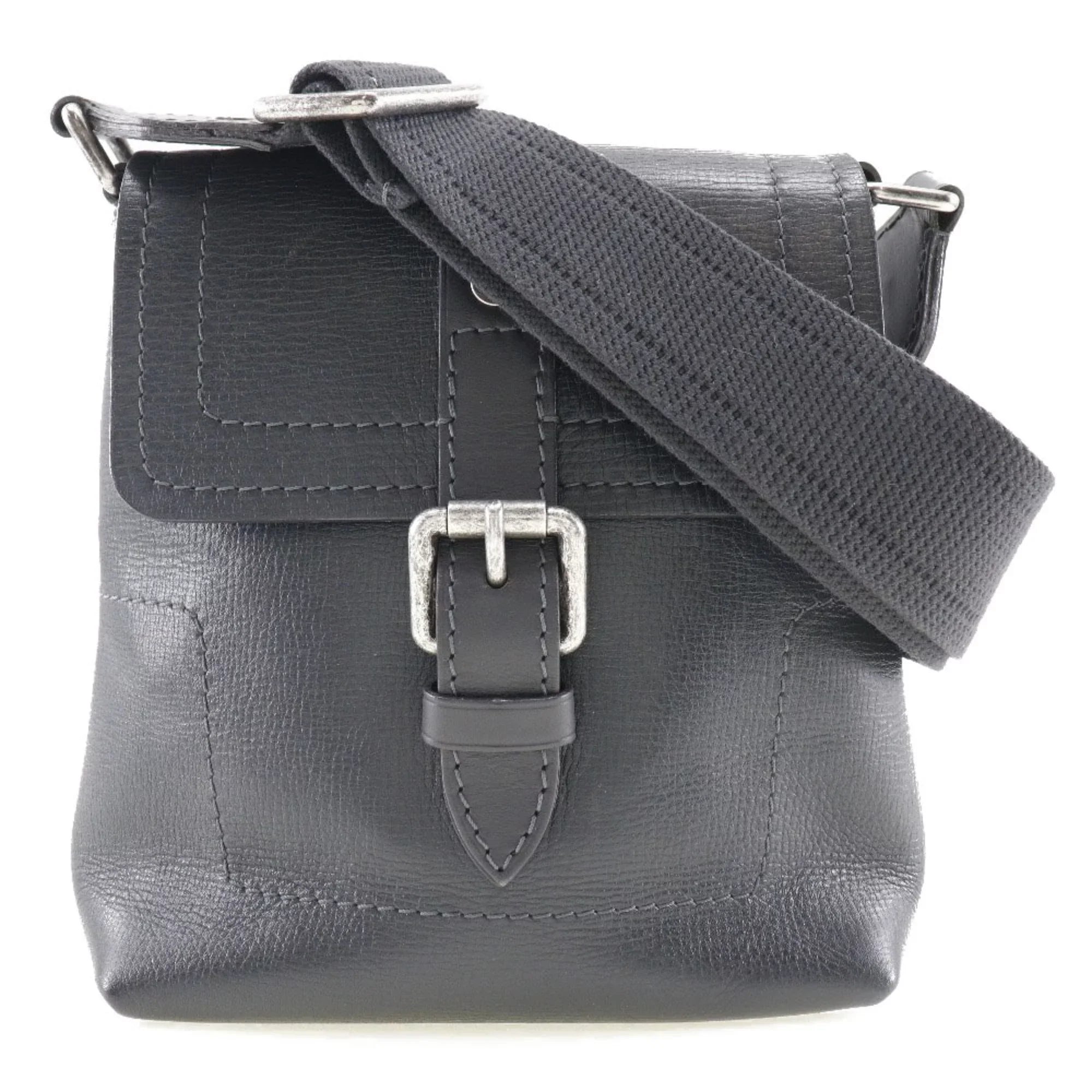 Pre-Owned   Louis Vuitton Yuma Shoulder Bag Utah  Leather Basalt Black  Men's (Good)