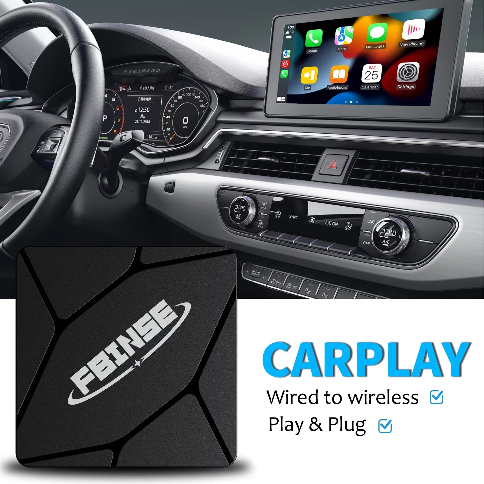 Fbinse Wired To Wireless Carplay Adapter Carplay Dongle  Connect