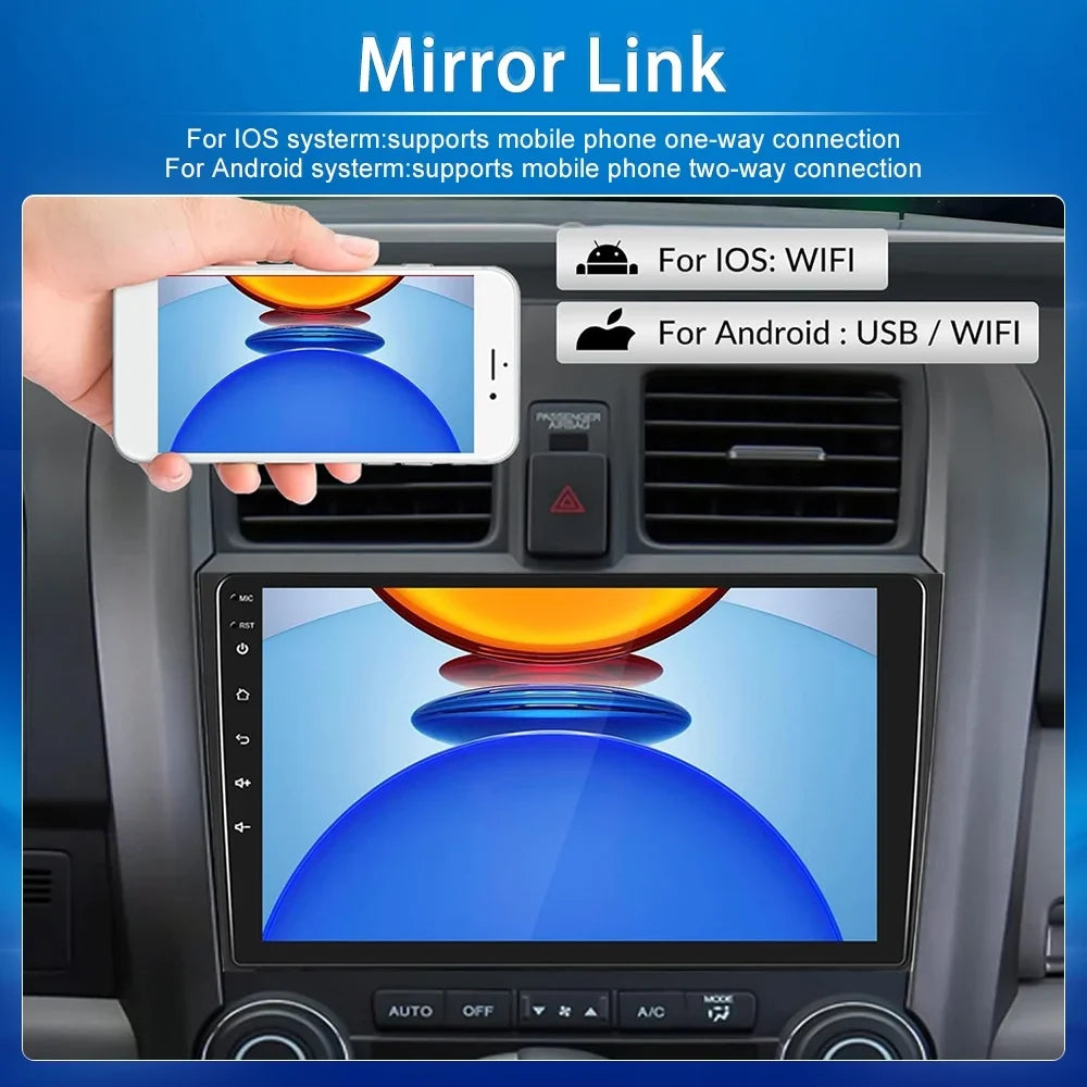 For Honda  2007-2011 9'' Touchscreen Car Stereo Radio Player Wireless Carplay Android Auto Mirror Link  1080P Android 12 Bluetooth     Hifi,  Backup Camera