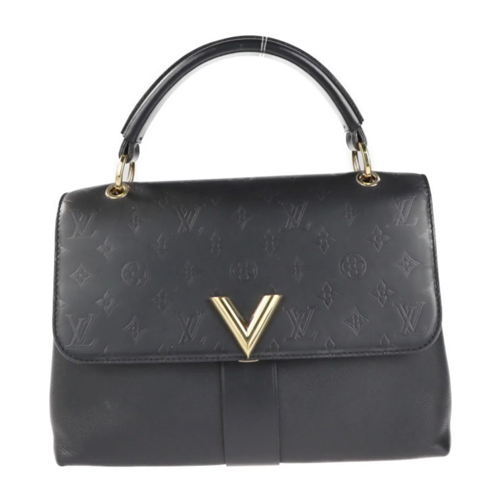 Pre-Owned   Louis Vuitton Verry One Handle Bag Handbag  Leather Monogram Shadow Noir 2WAY Shoulder (Good)