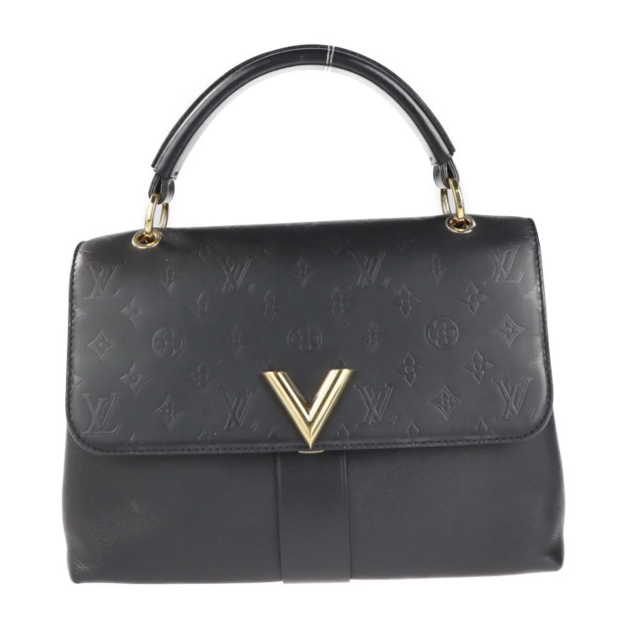 Pre-Owned   Louis Vuitton Verry One Handle Bag Handbag  Leather Monogram Shadow Noir 2WAY Shoulder (Good)