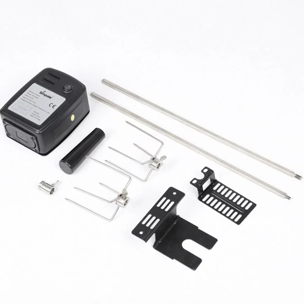 Electric Rotisserie  Grill Roaster Spit Rod Outdoor Barbecue Motor Kit Stainless Steel
