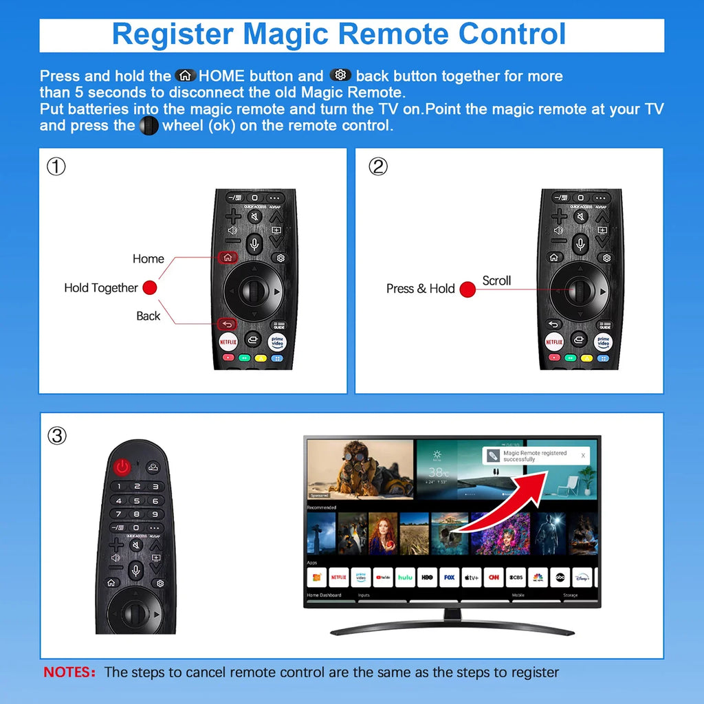 '- New Voice Magic Replacement Remote Control for     NanoCell 4K 8K Models Netflix and Prime Video Hot Keys, Google/Alexa, with Pointer Function