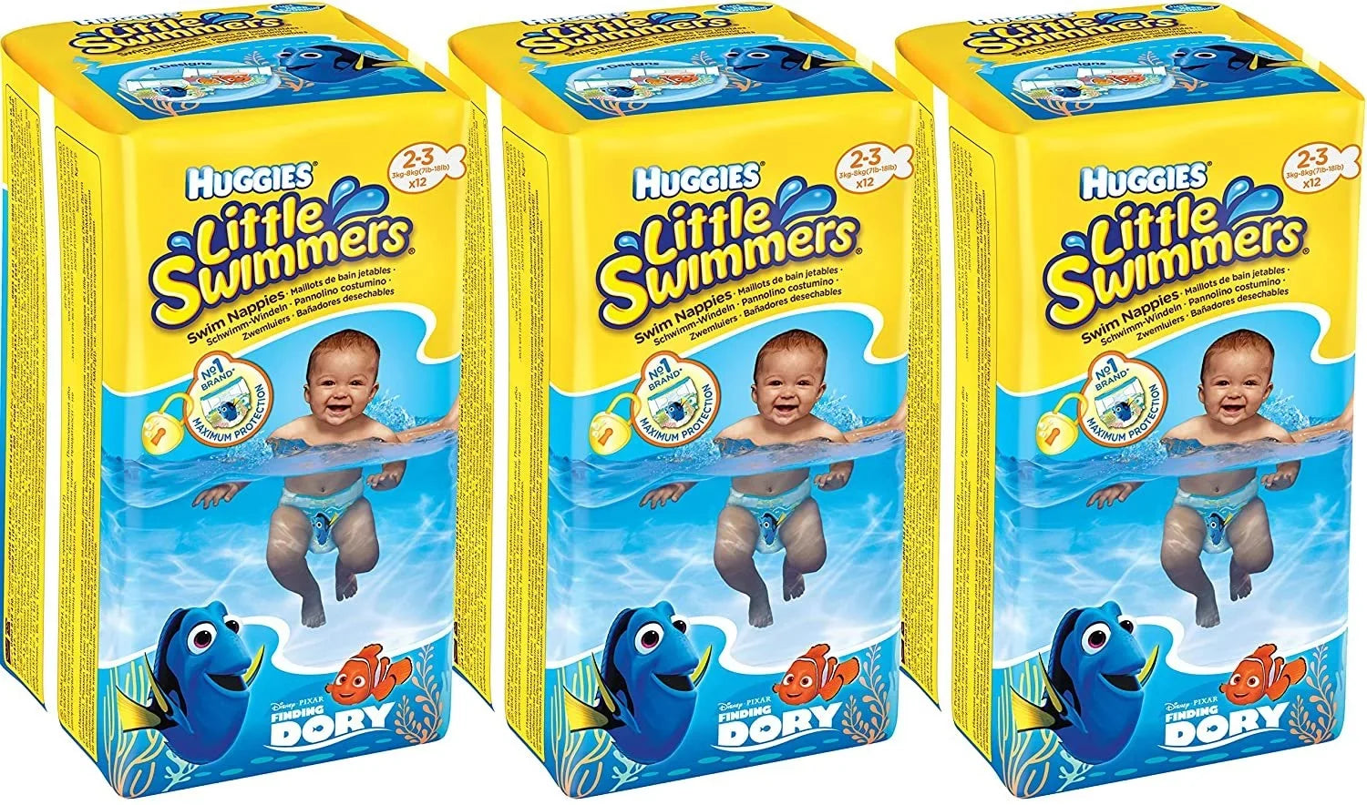 Huggies Little Swimmers Disposable Swim Diapers, -Small 7lb-18lb., 3 x 12 Pants