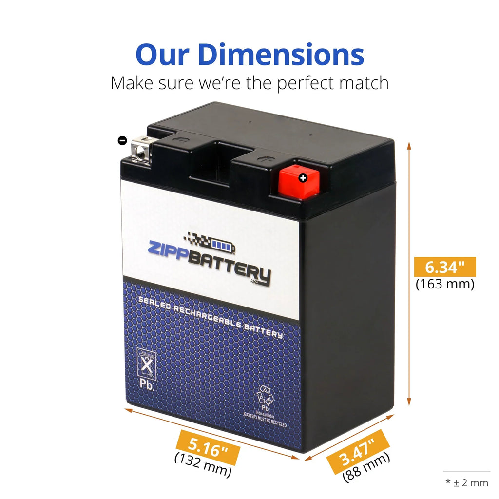 Zipp Battery - (14AHL- 12 Volt,12 Ah, 210 ) Motorcycle Battery for Ducati 750cc  Montijuich Paso 1987