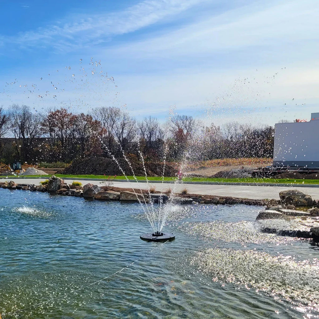 1/2  Floating Fountain | 100 foot Cord | 9 Patterns | Surface Aeration for Ponds | -100