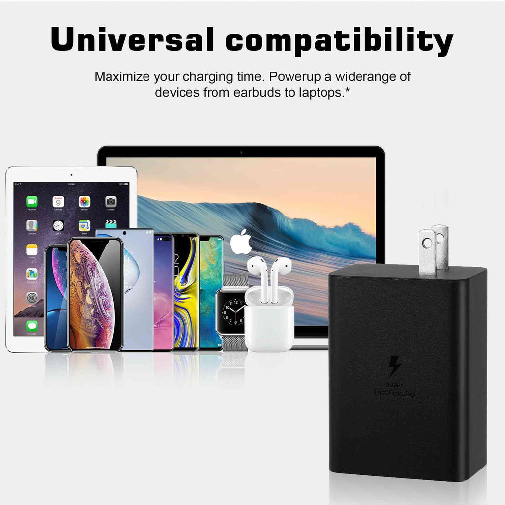 65W Fast Travel Charger with 3 Ports -  & Dual - - High-Speed Charging for Xperia Z3v// Compact/ Tablet / Tablet Wi-Fi iPhone, Samsung Galaxy, Laptops, Phones Google Pixel, MacBook