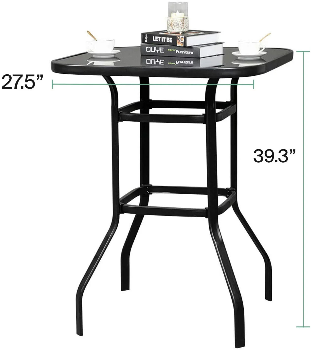 Elpis Beautiful Design With Sturdy Glass Bar Table For Backyard Use