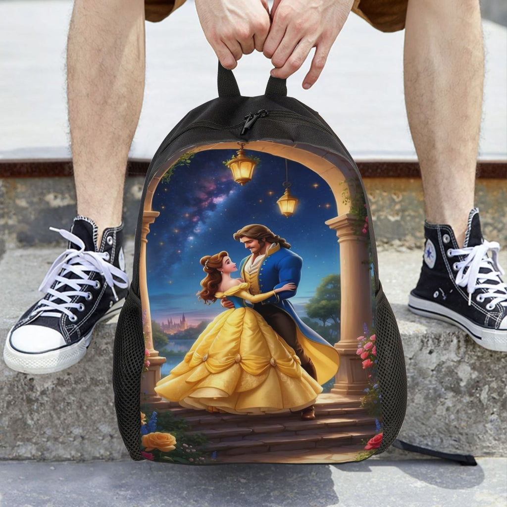 Beauty and the Beast Anime Backpack Cartoon Travel Bags 3D Printed Casual Daypacks Multipurpose Backpacks