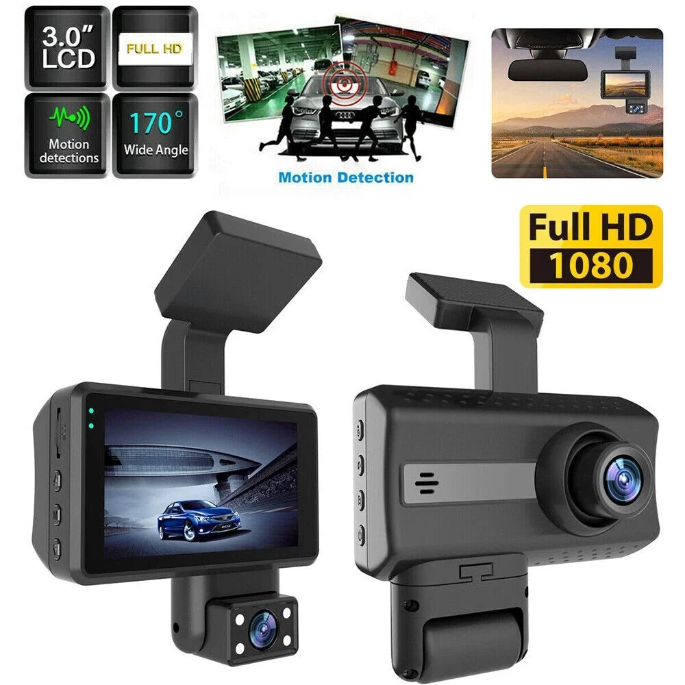 JahyShow Dual Lens Car Dash Cam Recorder: 1080P Front and Rear Camera Video,  Sensor