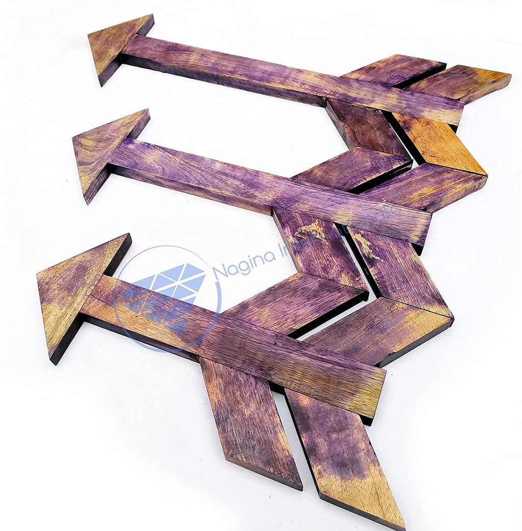 Nagina International Nautical Wooden Hand Craft Decorative Arrows Set of 3 - Home Decor Wall Hanging Gifts Pirate Nursery Ocean Beach Home Decor Gift
