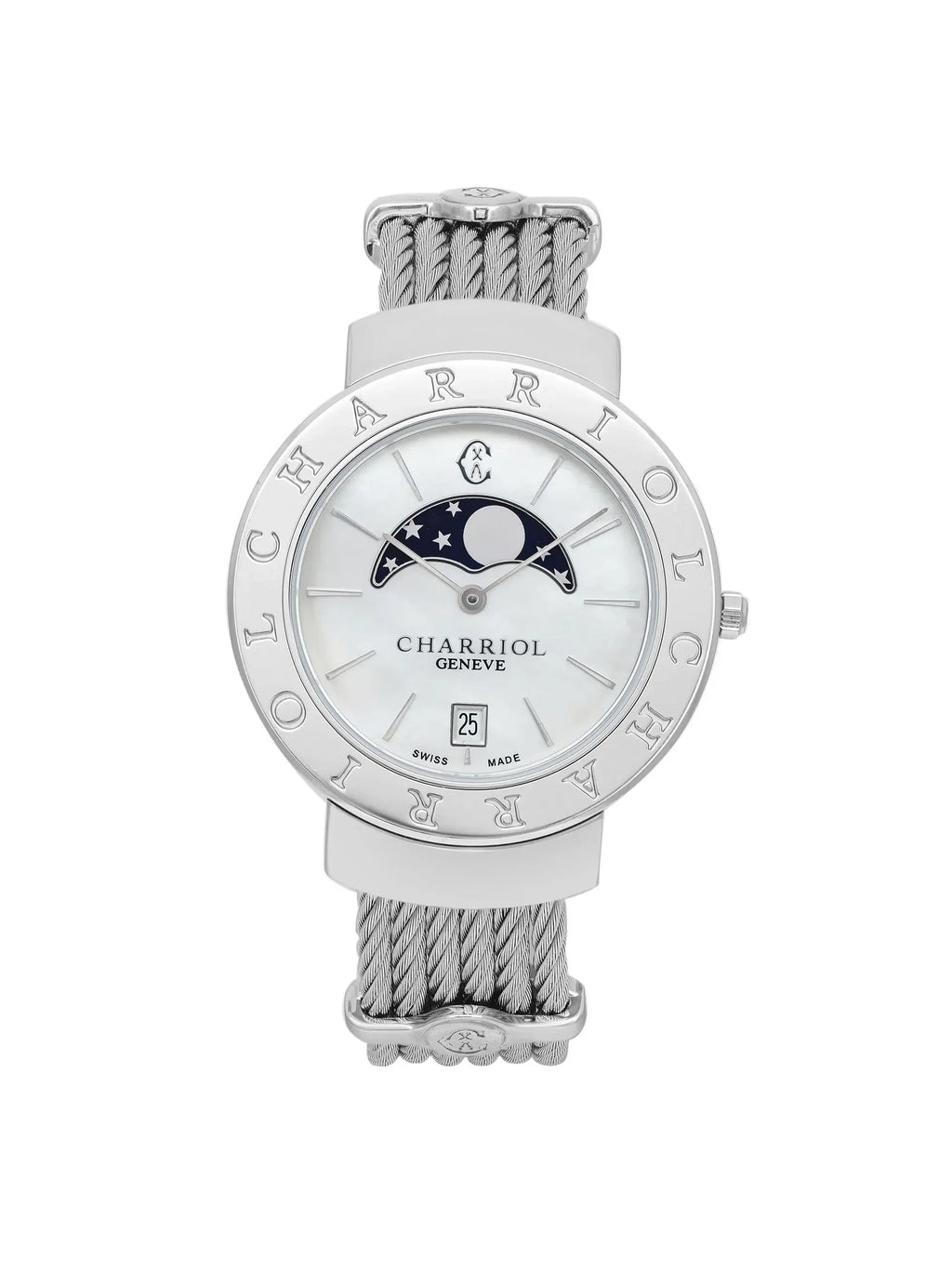 Pre-owned Charriol St Tropez Moonphase 35mm Lady Watch .560.008 (Good)