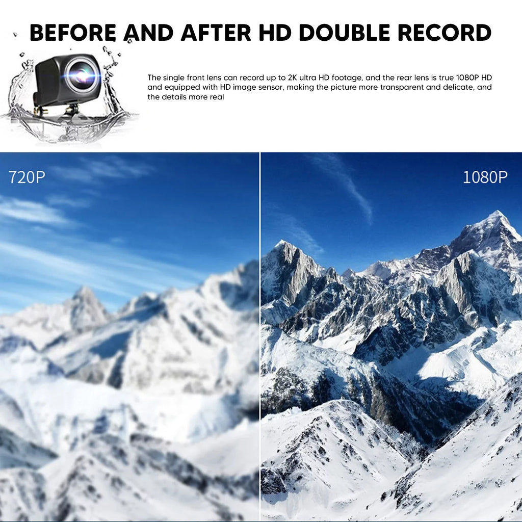 12"Dual Dash Cam  Car Rear View Mirror Camera  Video Recorder Night Kits