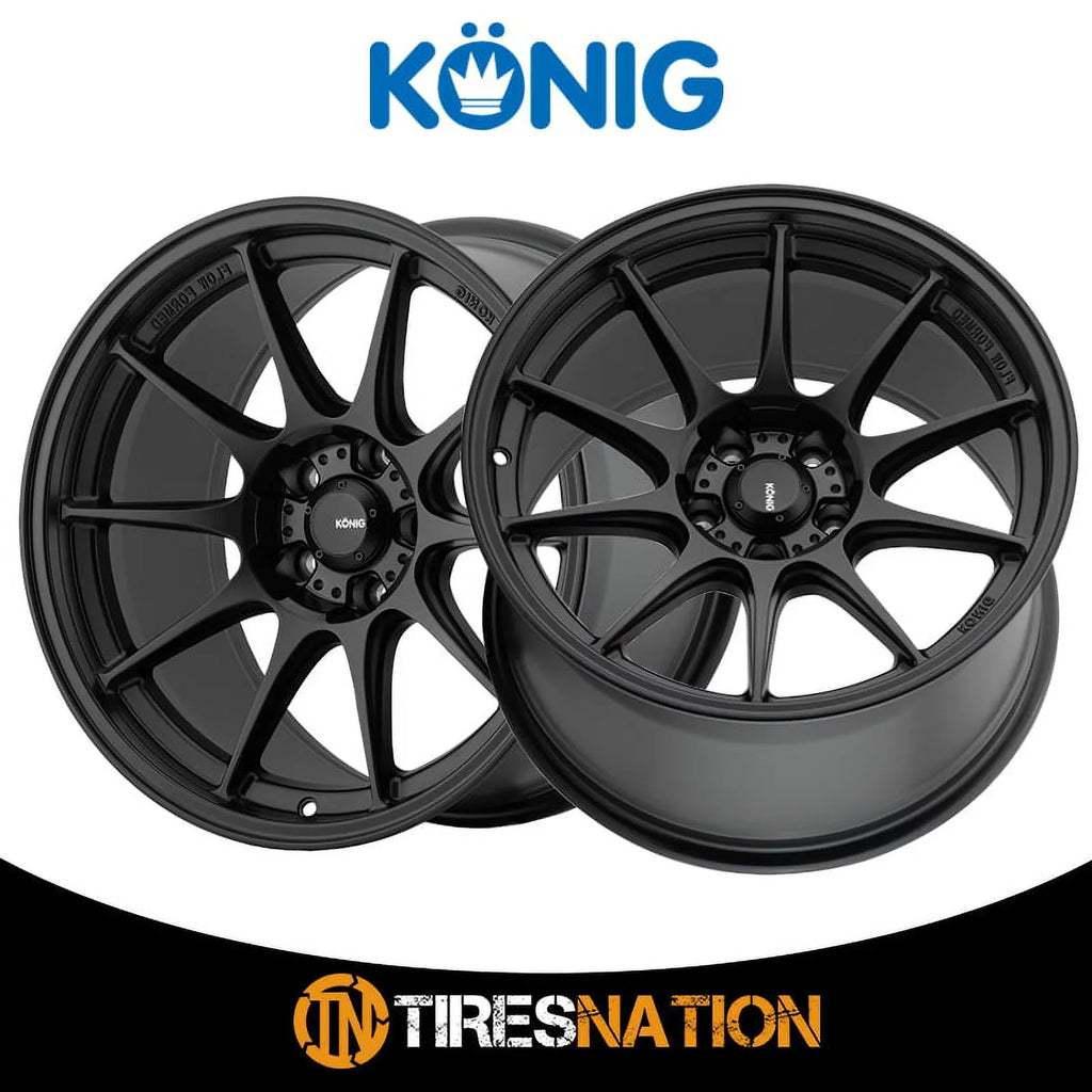 Konig 57B Dekagram 17x8 5x114.3 +40et Semi-Matte Black Wheel