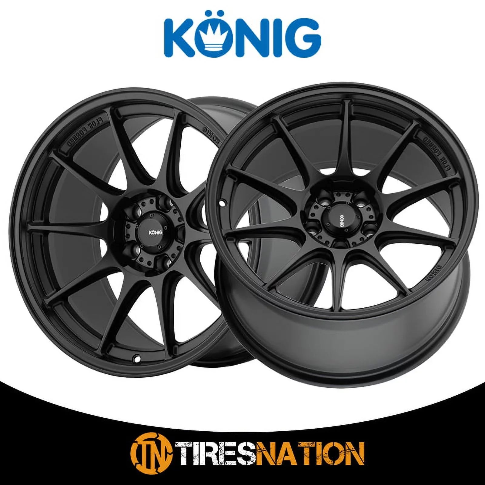 Konig 57B Dekagram 17x8 5x114.3 +40et Semi-Matte Black Wheel