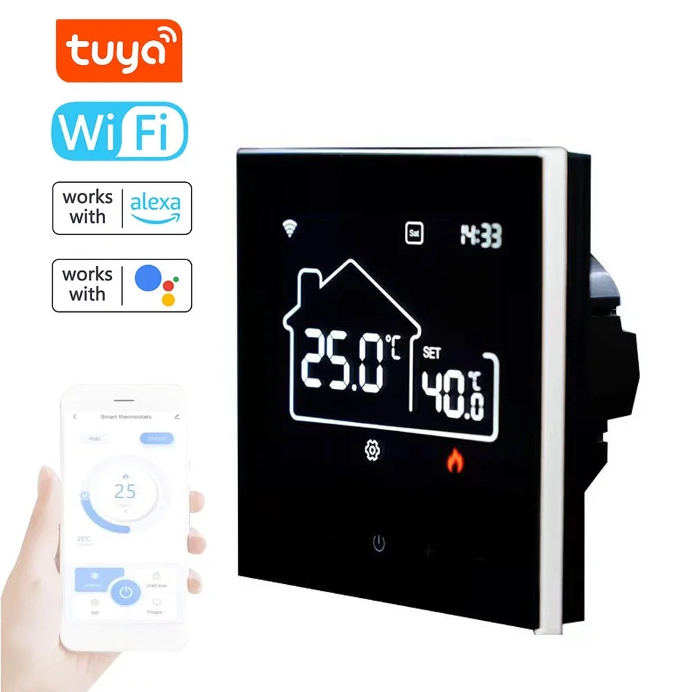 Docooler WiFi Indoor Thermostat for Central Air Conditioning Floor Heating Digital Display Mobile App Control
