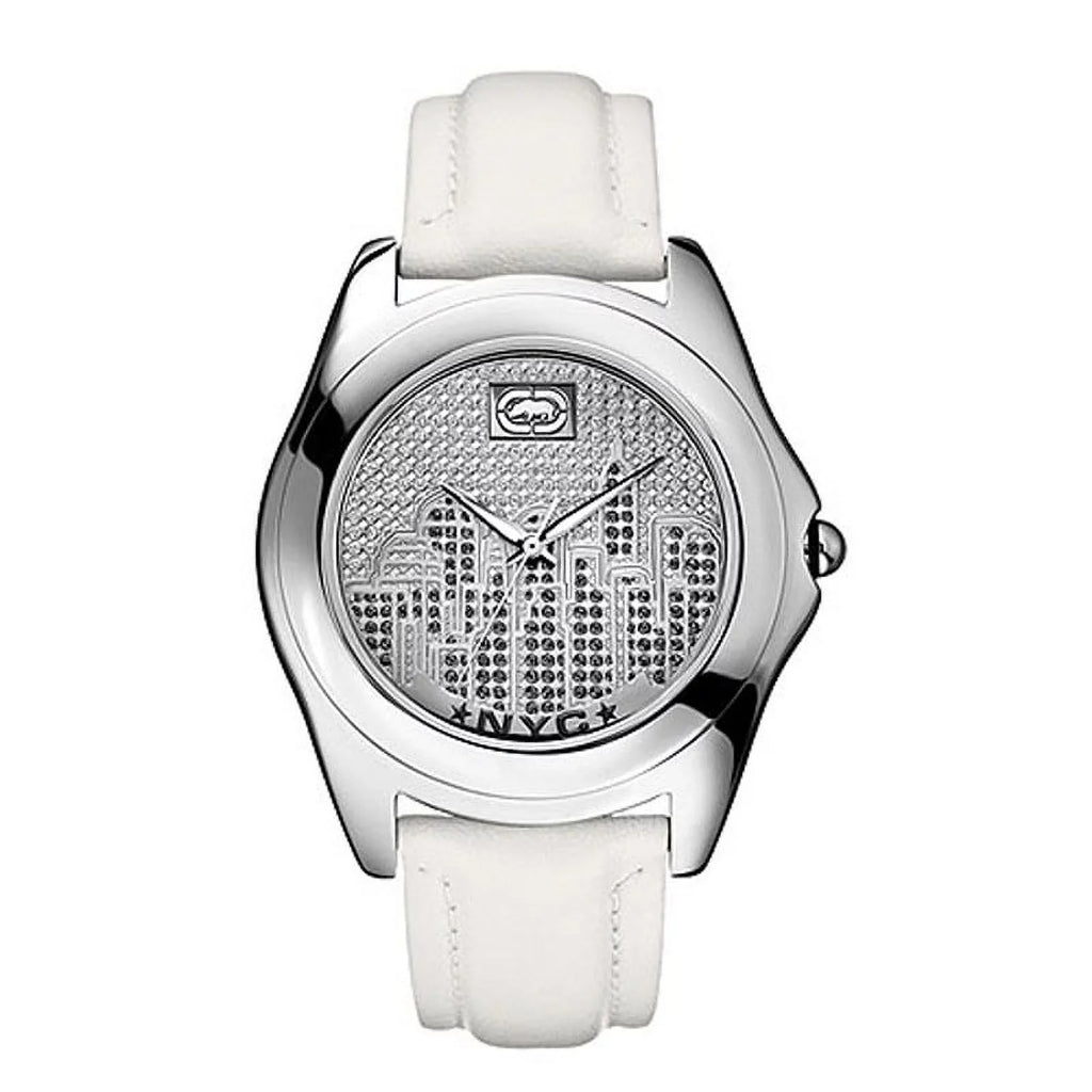 Men White Leather Watch