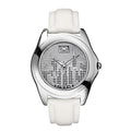 Men White Leather Watch
