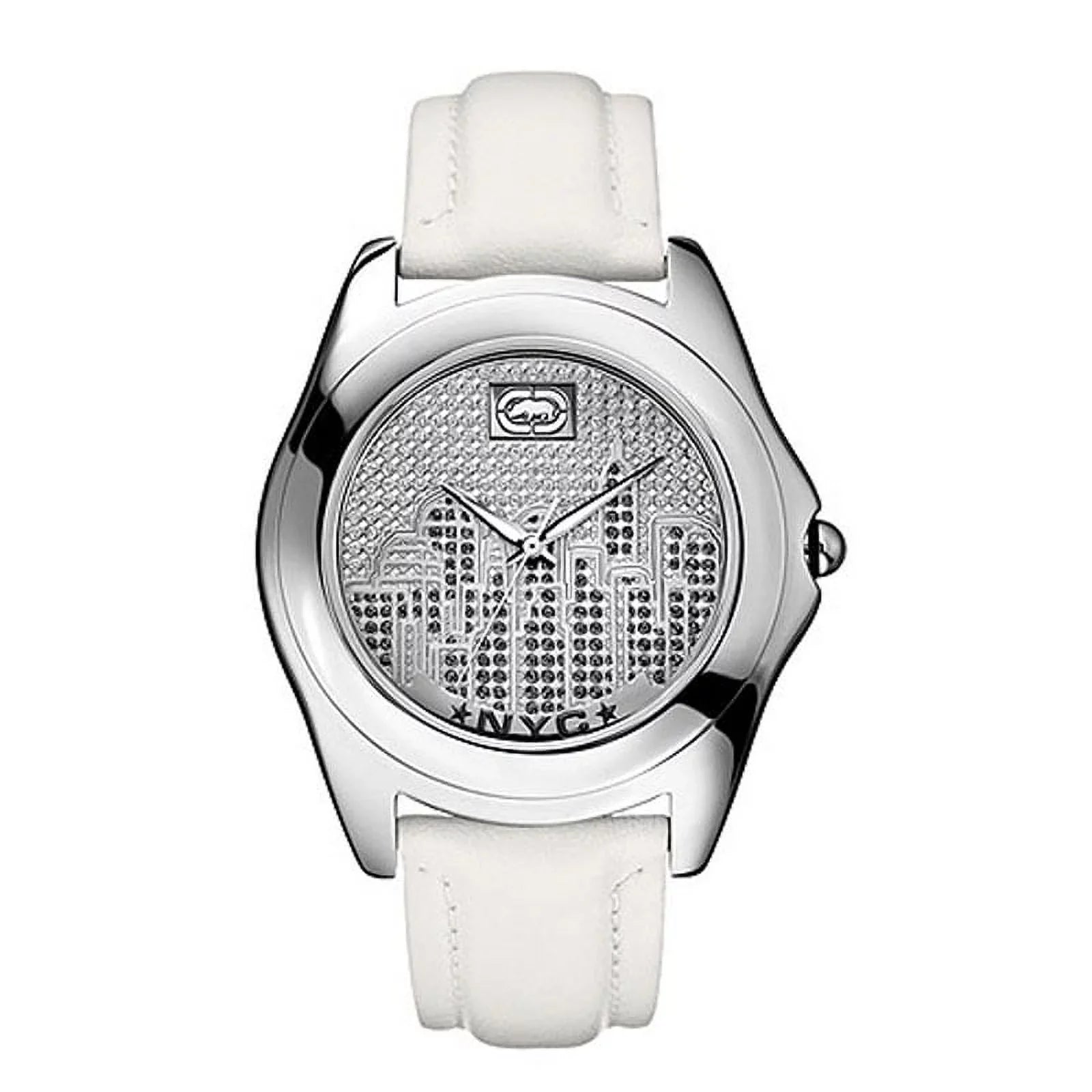 Men White Leather Watch