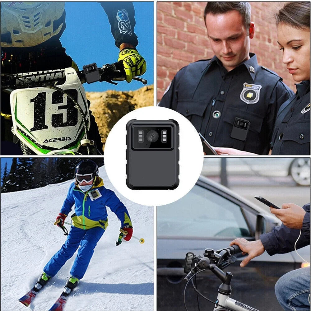 KingFurt 1080p & 2K  WiFi Action Cam with Night Vision - Outdoor Helmet Camcorder, Loop Recording, 2000mAh Battery - Black