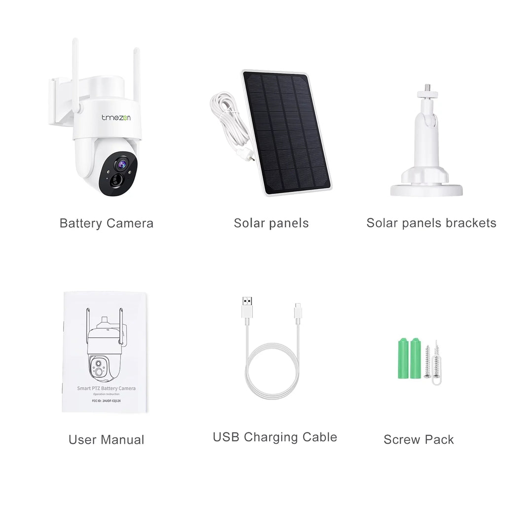 Security Camera Outdoor Wireless, 2K Surveillance Camera Wireless Solor Powered for Smart Home ,  WiFi Control, Night Vision, Waterproof