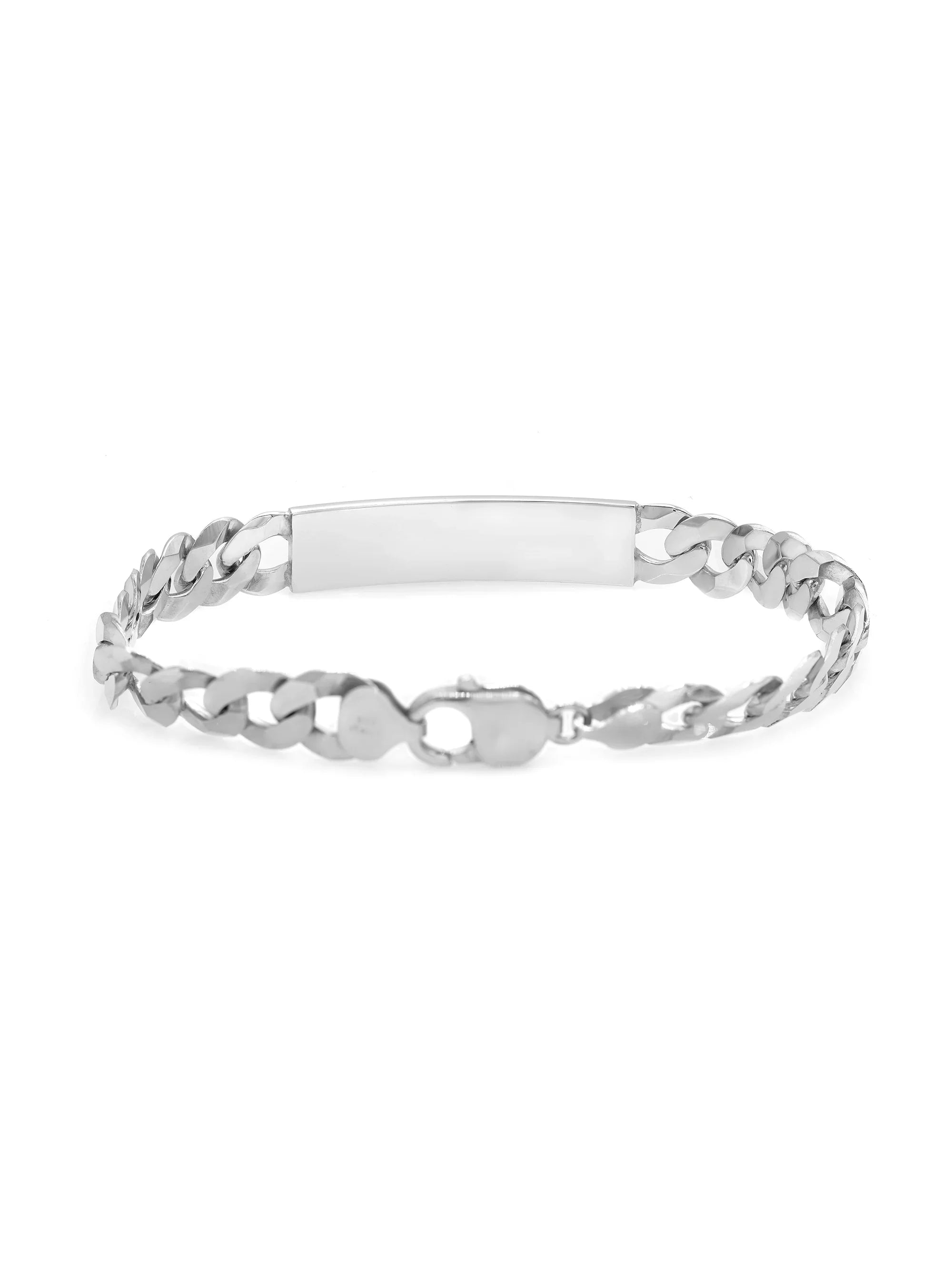 Curb Cuban Link Chain Mens  Polished Bracelet 925 Sterling Silver 9 Inches