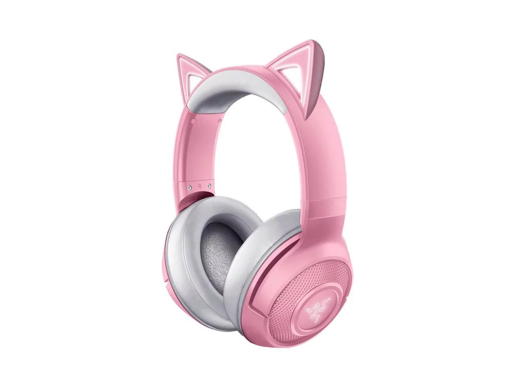 Razer Kraken  Kitty Edition: Bluetooth 5.0-40ms Low Latency Connection - Custom-Tuned 40mm Drivers - Beamforming Microphone - Powered by Razer Chroma - Quartz Pink
