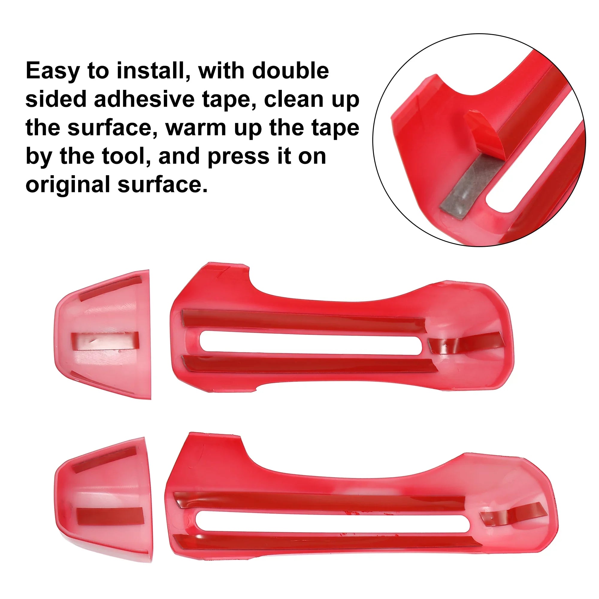 Red Door Handle Trim Cover Kit and Tailgate Handle Cover for Jeep Wrangler    2 & 4 Doors 2018-2021