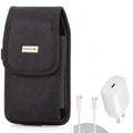 Holster Swivel Case Belt Clip w 6ft - Cable  Type- 25W Fast Home Charger for OnePlus 10 Pro - Razer Phone 2 - Samsung Galaxy XCover Pro  Plus  Plus  Ultra Plus  Ultra Plus