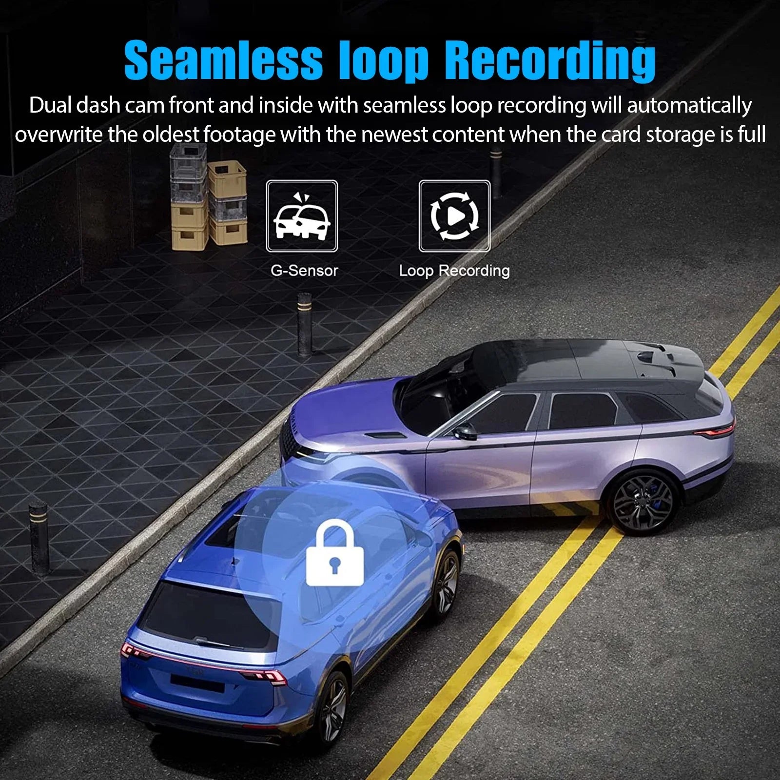 3 Channel Dash Cam Front and Rear Inside /32GB  Card, Full  1080P Dash Camera for Cars, Dashcam Three Way Triple Car Camera / Night Vision, Loop Recording, -Sensor, Parking Monitor