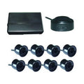 Boyo  Rear 4 and Front 4 Parking Sensors with Waterproof Connector, Black
