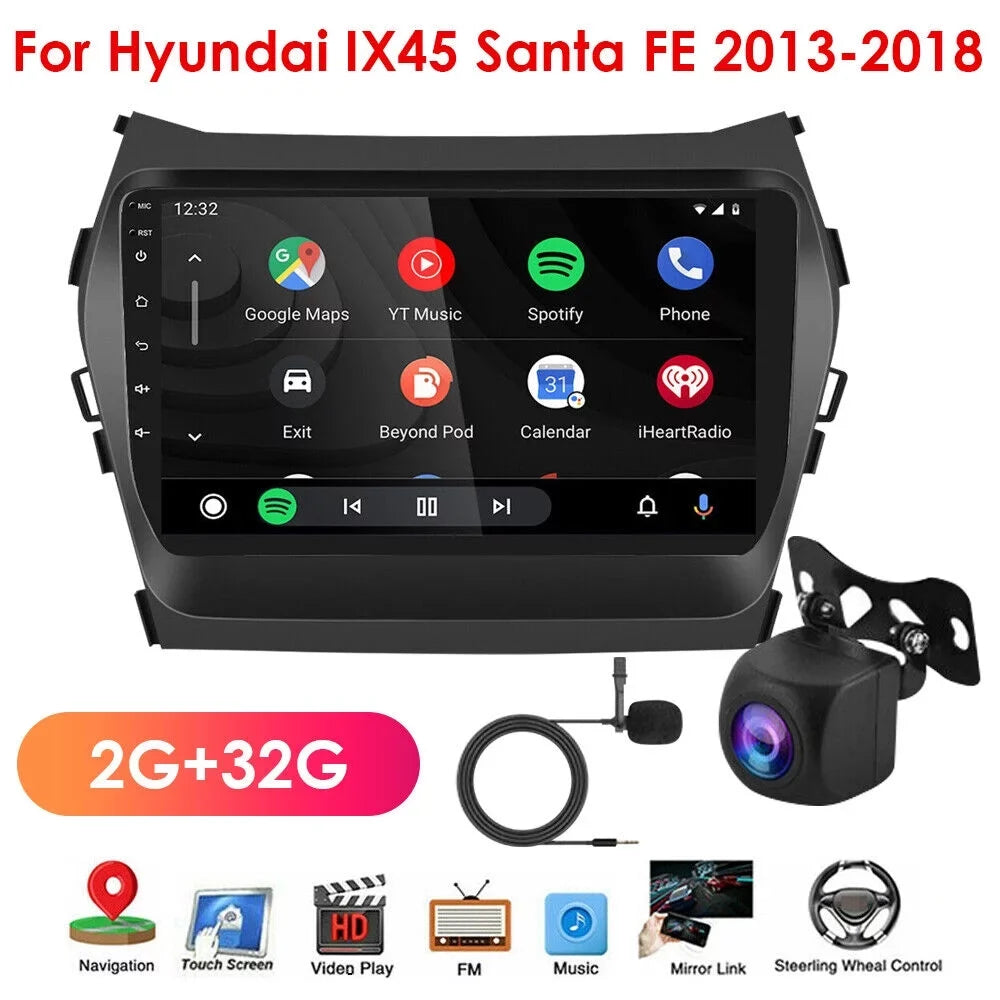 Android 11 Car  Navigation - Perfect Fit for Hyundai  Santa  2013-2018 - 2+32GB Storage
