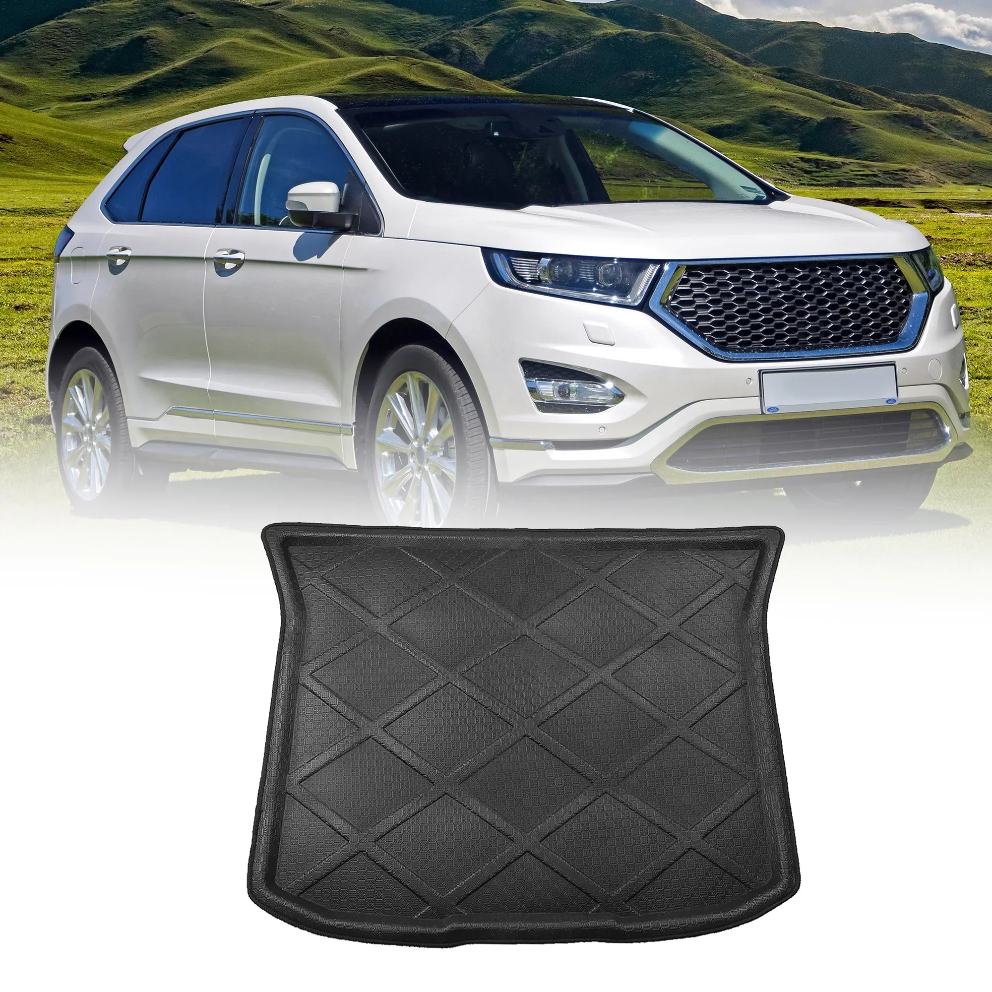 Unique Bargains Auto Rear Trunk Liner Cargo Floor Mat Cover for Ford Edge Plastic