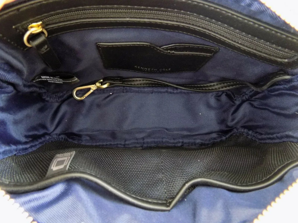 Kenneth Cole New York Christie Crossbody Handbag Leather Gold Zip Dark Pink