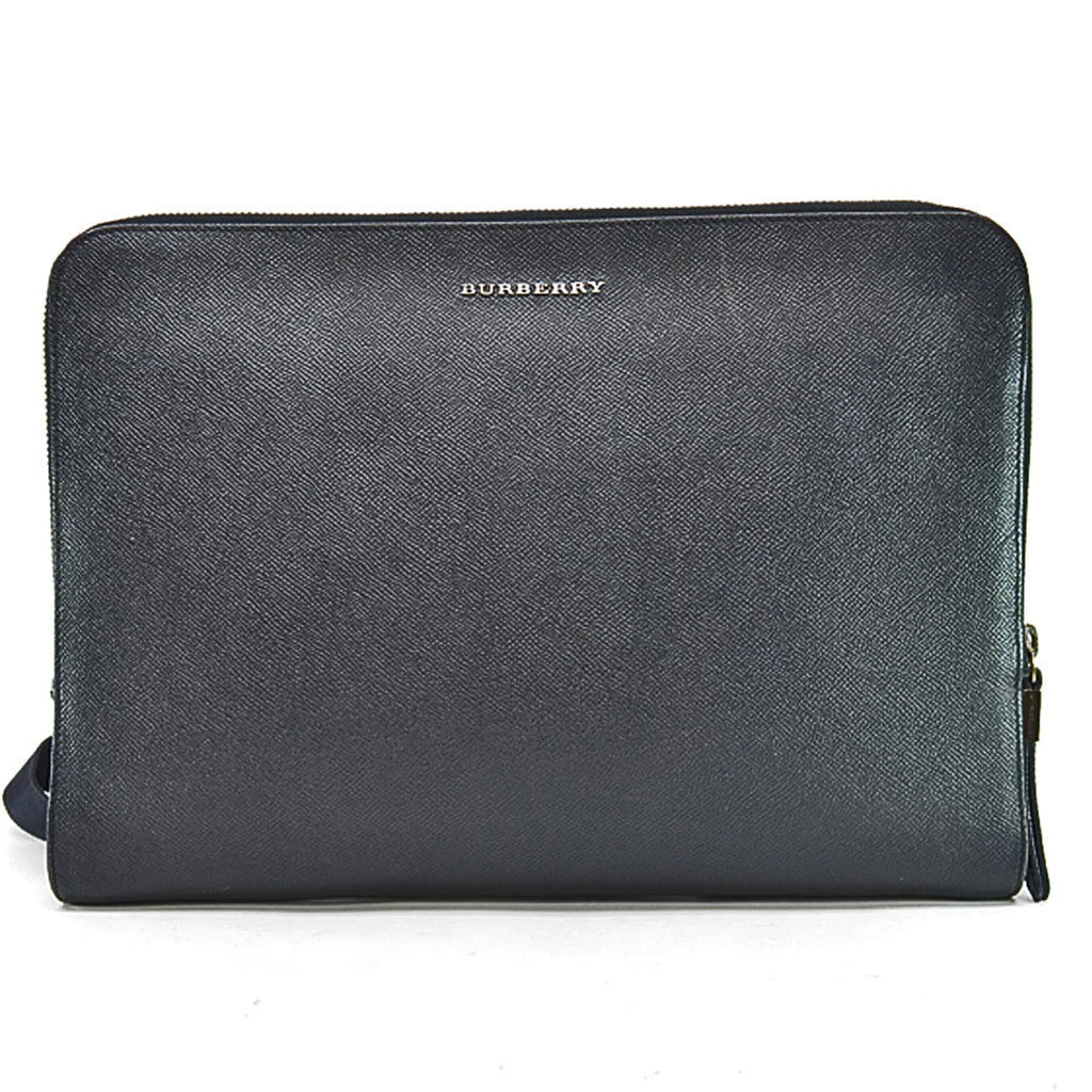 Pre-Owned Burberry  Bag Black Leather Nylon Canvas Shoulder Men (Good)