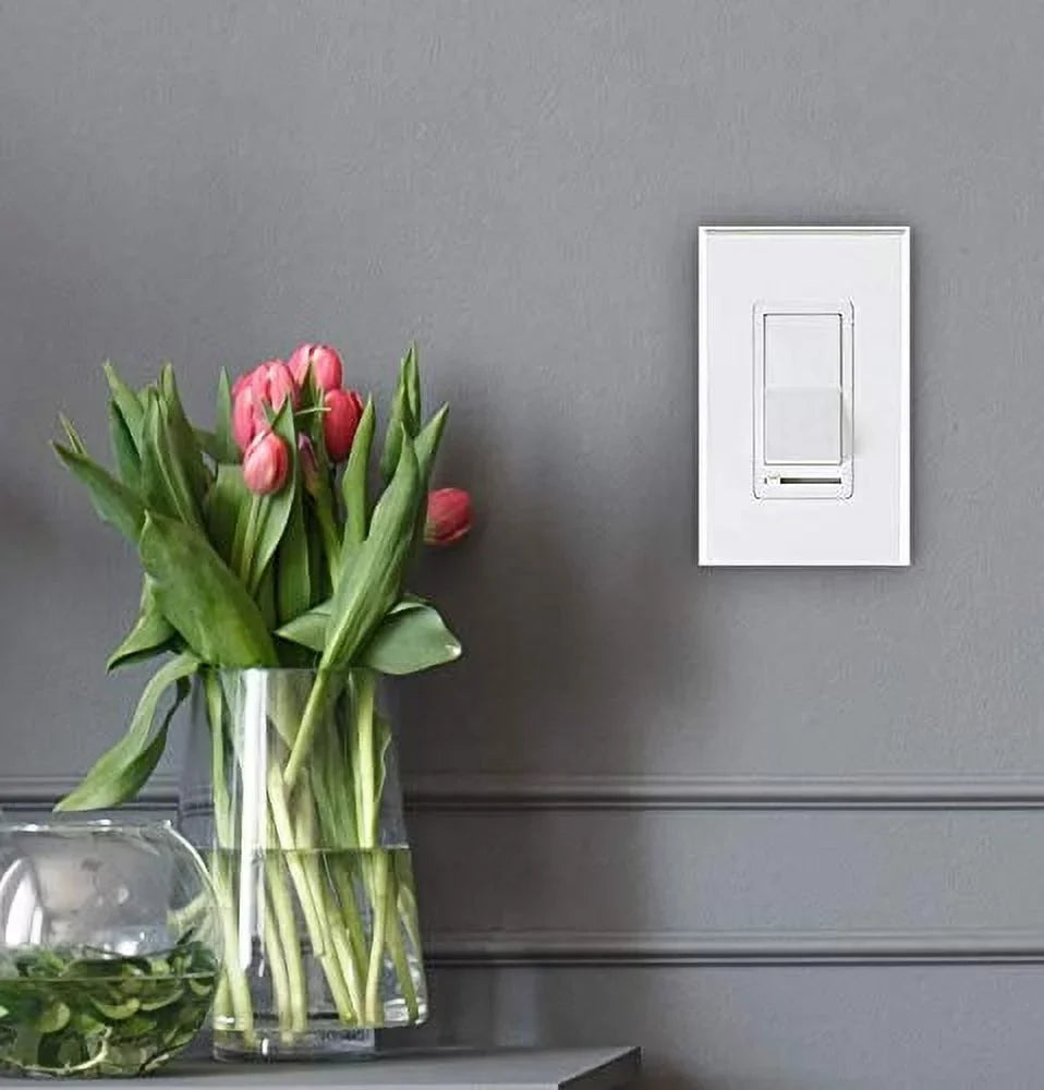 Cloudy Bay in Wall Dimmer Switch for  Light//Incandescent,3-Way Single Pole Dimmable Slide,600 Watt max,Cover Plate Included