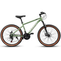 Ecarpat Mountain Bike 24 Inch Wheels, 21-Speed Mens Womens Trail Commuter City Mountain Bike, Carbon steel Frame Disc Brakes Thumb Shifter Front Fork Bicycles