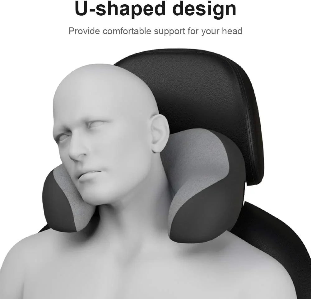 Headrest Pillow for Car Seat, Memory Foam Neck Support Pillow for Neck Pain Relief - -Shaped Ergonomic Design Soft Travel Pillow for Sleeping and Resting in Car and Office