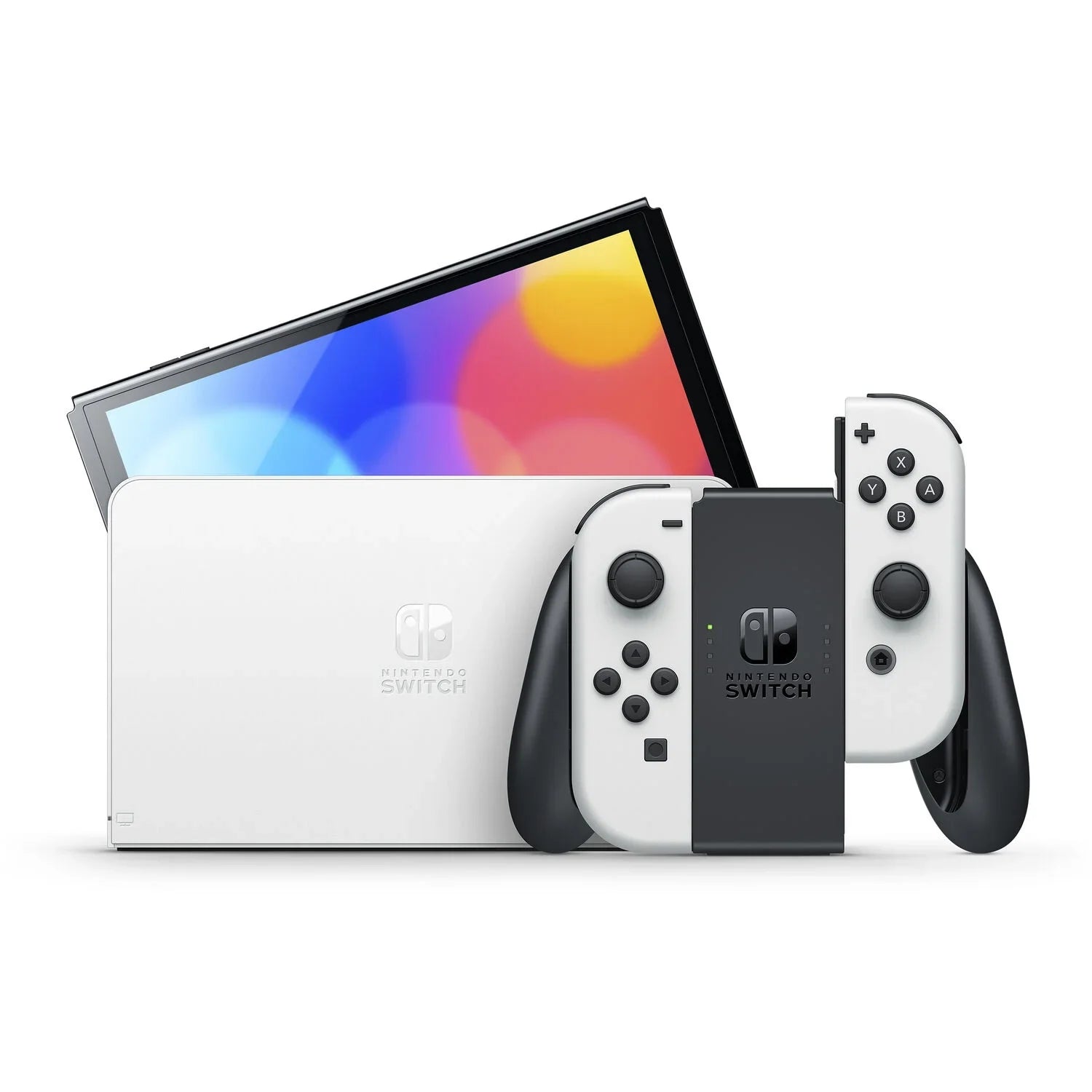 Nintendo Switch  Console White with Mario Party Superstars and Screen Cleaning Cloth