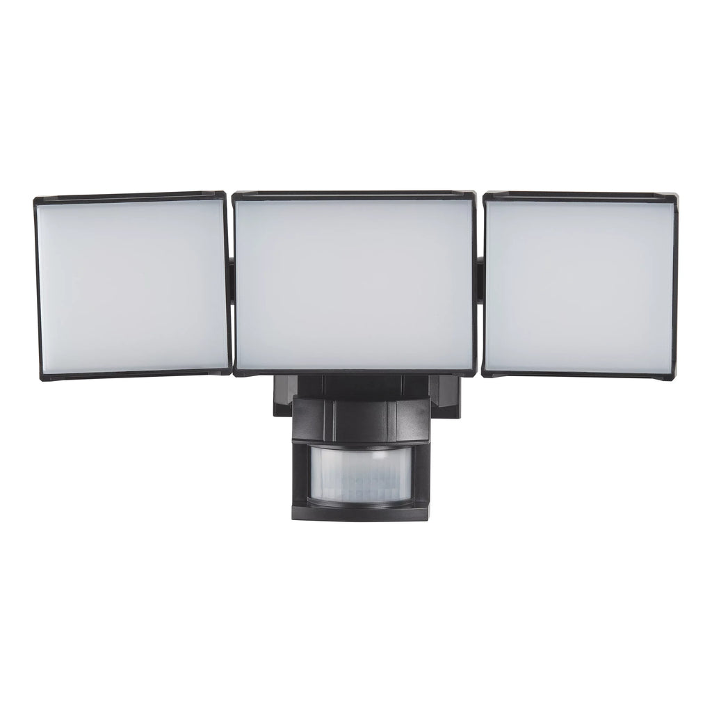 Hyper Tough Solar Three Head  Motion Sensing Security Flood Light, Outdoor, Black, 2000 Lumen