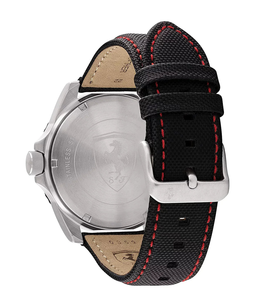 Ferrari Men's Scuderia  Kers Black Leather Strap 46mm Watch