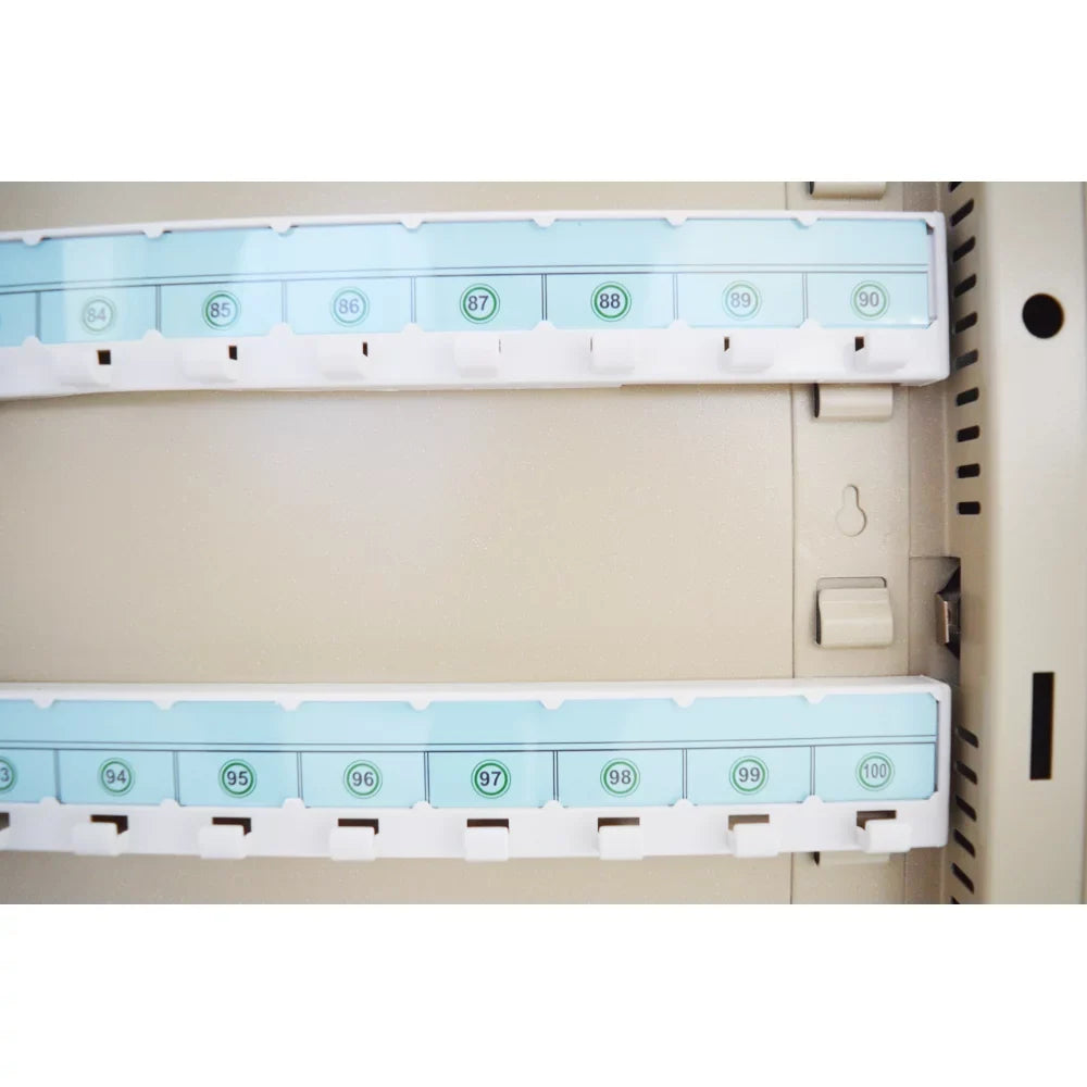 Key Cabinet 100 Hooks Lock Box Wall Mount Key Organizer Beige