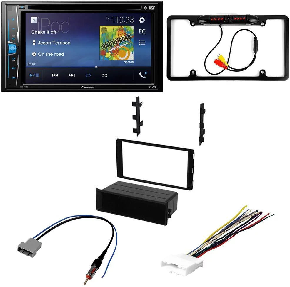 Bundle with Pioneer Multimedia  Car Stereo and Installation Kit - for 2012-2015 Nissan Rouge w/Oversized Radio / Bluetooth Touchscreen, Backup Camera, 2 Din Dash Kit