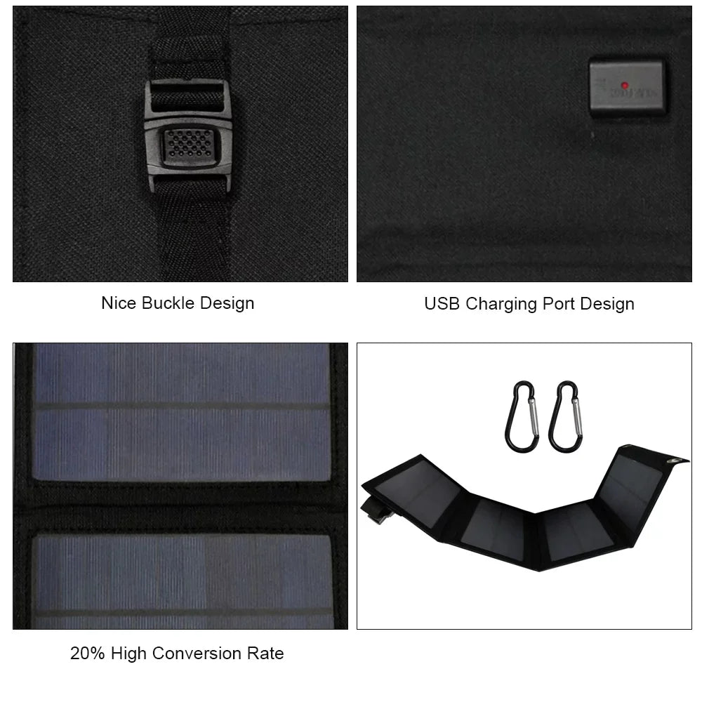 Carevas Solar Panel,Ip65 Water Resistance Usb Solar -owered Solar -owered Cell -ower ank With Cell Bendable Ip65 Resistance -ower ank Bendable Ip65 Water Outdoors With 4 Solar 4 Solar Panels