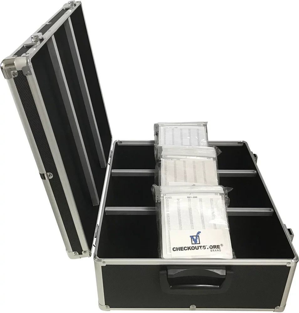 CheckOutStore Black Aluminum / Hanging Sleeves Storage Box (Holds 600 Discs)