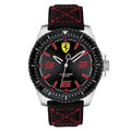 Ferrari Men's Scuderia  Kers Black Leather Strap 46mm Watch